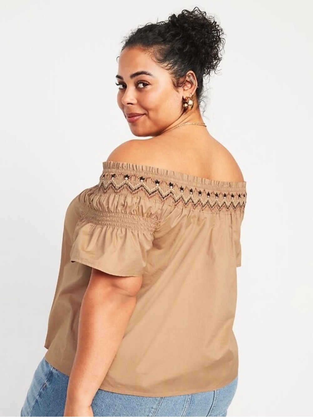 🌼NWOT🌼 Old Navy 100% Cotton Smocked Off-the-Shoulder Flutter-Sleeve Top  Size 3X